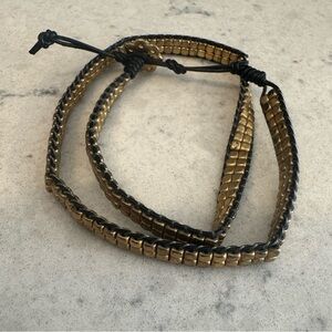 Stella & Dot Gold and Black Wrap Bracelet